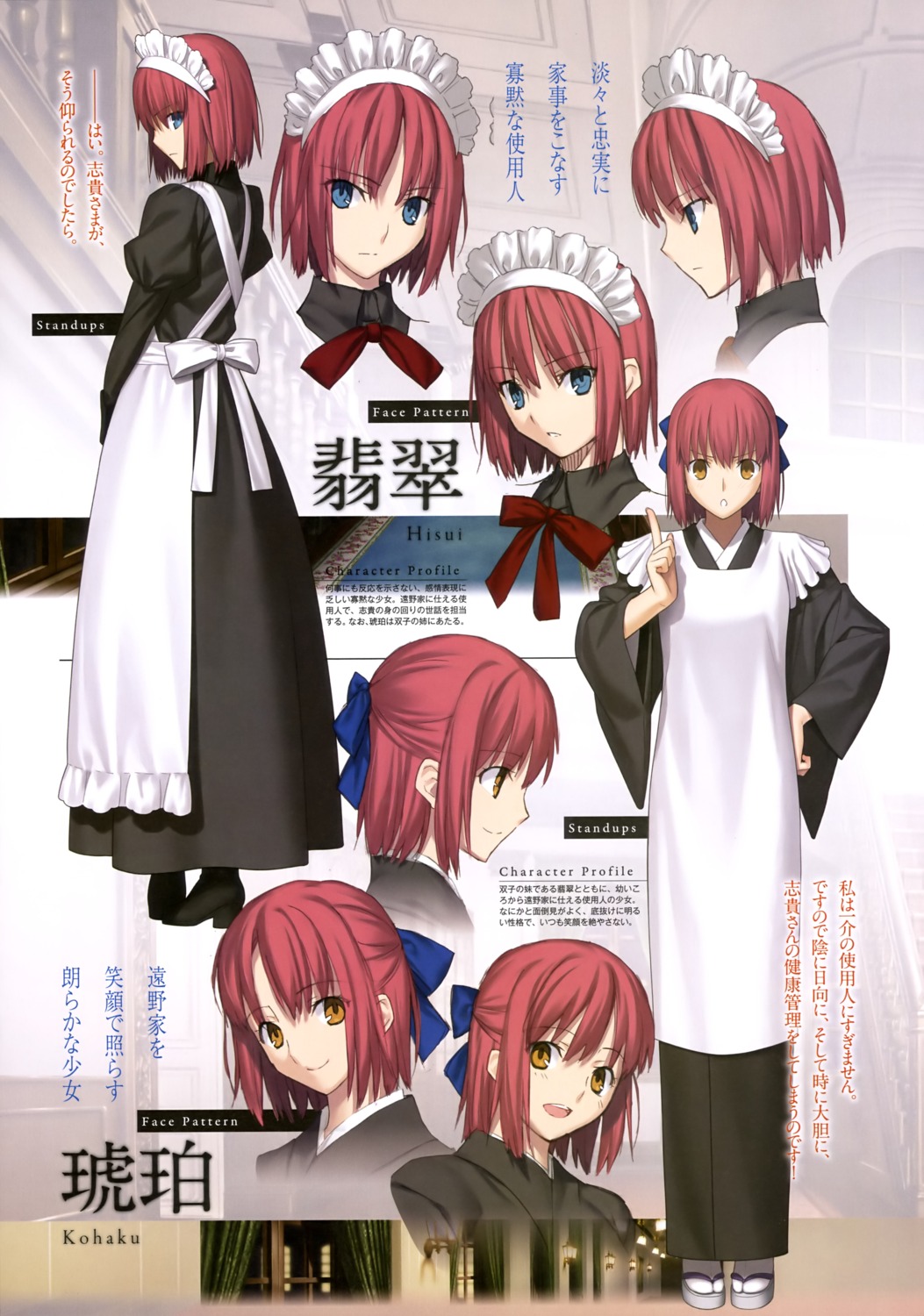 Type Moon Takeuchi Takashi Tsukihime Hisui Kohaku Character Design Expression Heels Maid Wa Maid